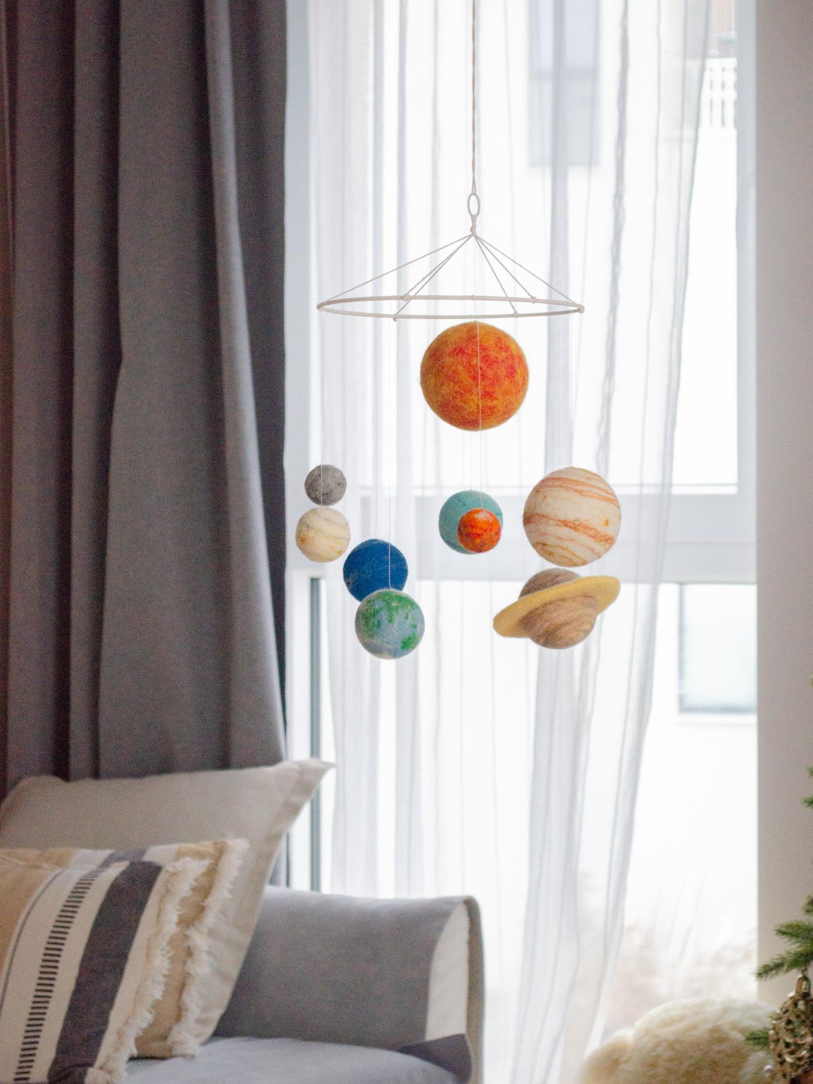Felt Mini Solar System Mobile: Planet Decor for Space Themed Nursery - Etsy