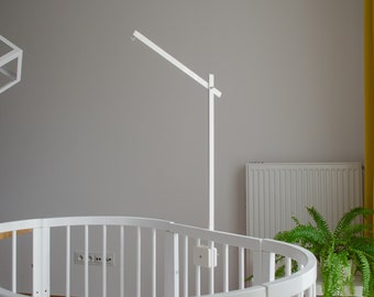 Baby mobile arm - Mobile holder - Mobile hanger - Crib mobile arm - baby crib attachment - white wooden hanger