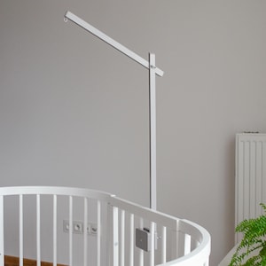 Gray mobile arm. Mobile holder. Mobile hanger. Crib mobile arm.Cot mobile arm. baby crib attachment. Wooden mobile arm