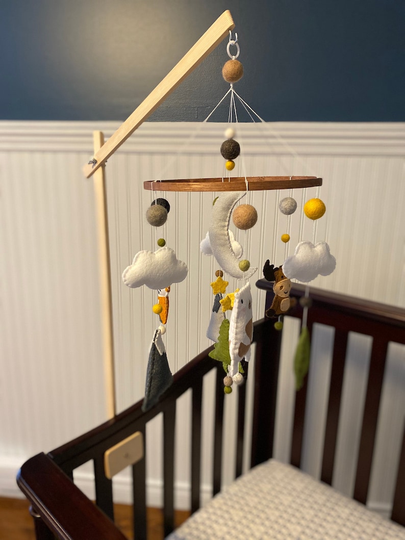 Natural baby mobile arm Mobile holder Mobile hanger Crib Etsy