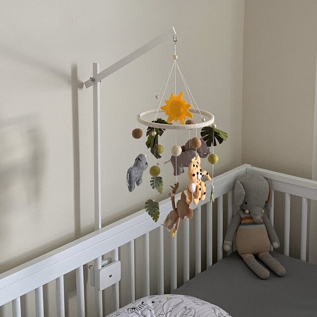 Support Mobile Bébé En Bois Forme Nuage - Bras Rotatif Pour Lit, Table à Langer - Suspension Pour Carillons, Jouets