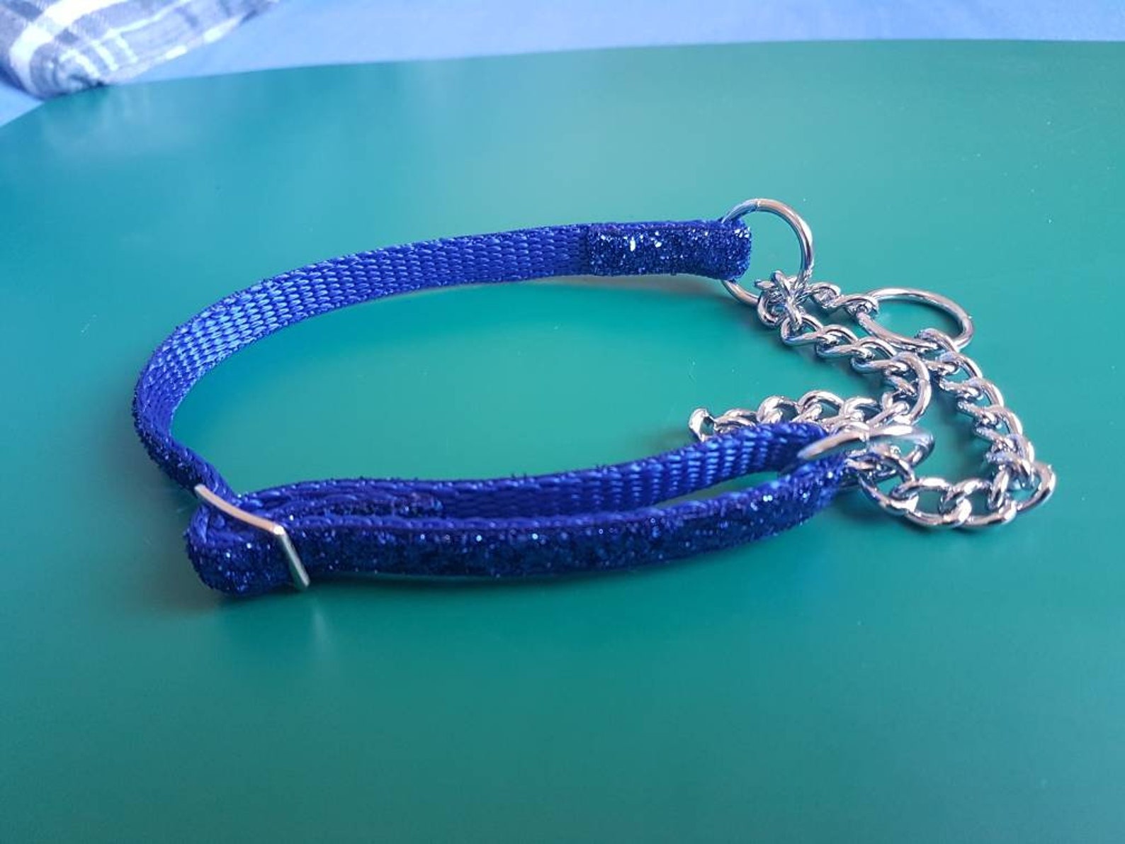 Glitter Half Check Dog Collar Etsy