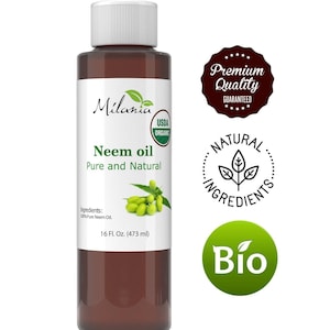 16 oz Premium Organic NEEM OIL Virgin, Cold Pressed, Unrefined 100% Pure Natural Grade A. Excellent Quality.