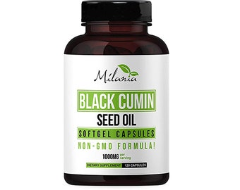 Black Seed Oil Capsules 120 Softgels - Natural Organic Cumin Supplement - Rich in Omega 3, 6, 9 Essential Fatty Acids - Non-GMO Formula