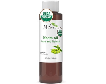 Premium Organic Neem Oil Virgin, Cold Pressed, Unrefined 100% Pure Natural Grade A. Excellent Quality.