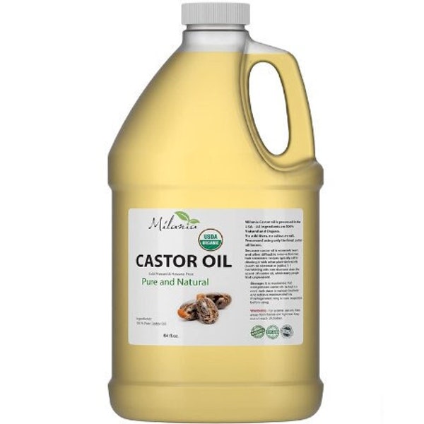 Premium Organic Castor Oil - 100% Pure, Hexane-Free, Cold-Pressed. Your Path to Glowing Skin and Luscious Hair