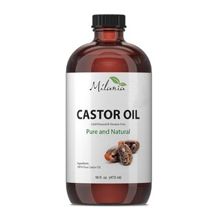 Milania Castor Oil - Glass Bottle - Cold Pressed & Hexane-Free.