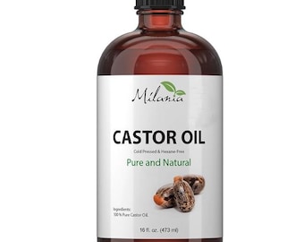 Milania Castor Oil - Glass Bottle - Cold Pressed & Hexane-Free.