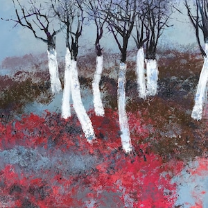Original Abstract Acrylic Painting Spring Garden Landscape