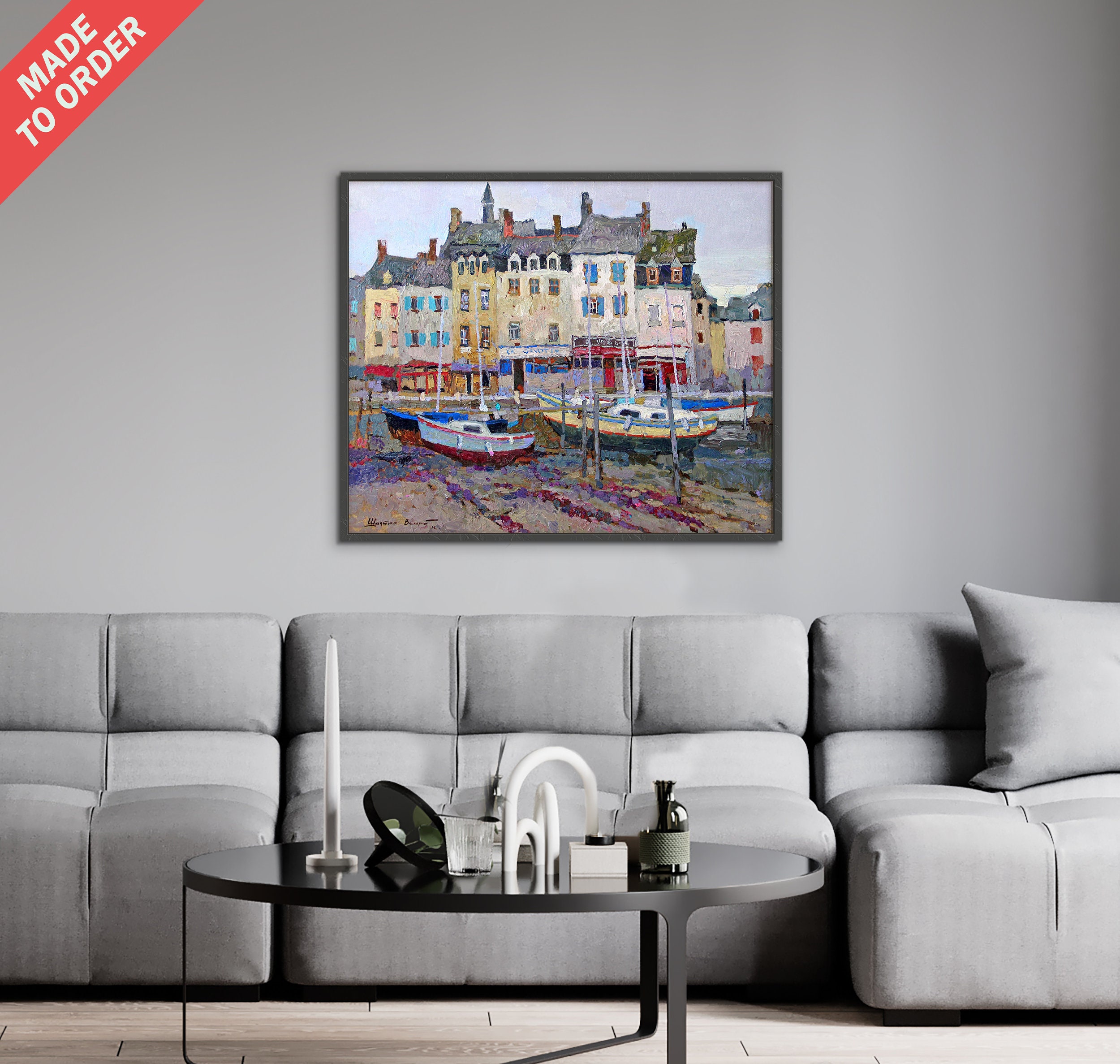 Normand Town Painting Impressionism Art Original Landscape Custom Oil ...