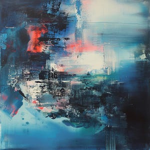 In Motion: Original Large Abstract Acrylic Painting with Bold Red and Blue Brushstrokes – Contemporary Expressionist Art on Canvas