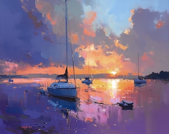 ウィリアム・ターナーの夕焼け抽象画：ファインアートプリント