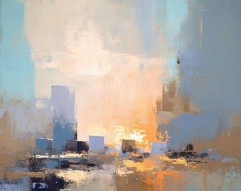 Abstract Acrylic Painting Modern Textured Wall Art Original Canvas Decor