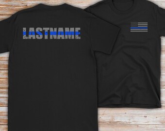 thin blue line running shirt