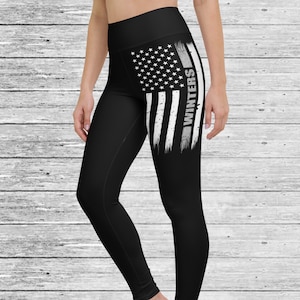 Thin Silver Line Personalized Leggings - Corrections Wife - Correctional Officer - Thin Silver Line Flag - Corrections Gift