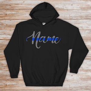 Custom Police Wife Thin Blue Line Hoodie - Personalized Police Wife Gift - Police Officer Gift - Thin Blue Line Sweatshirt