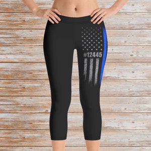 Thin Blue Line Leggings: Personalized Police Wife Gift bild 1