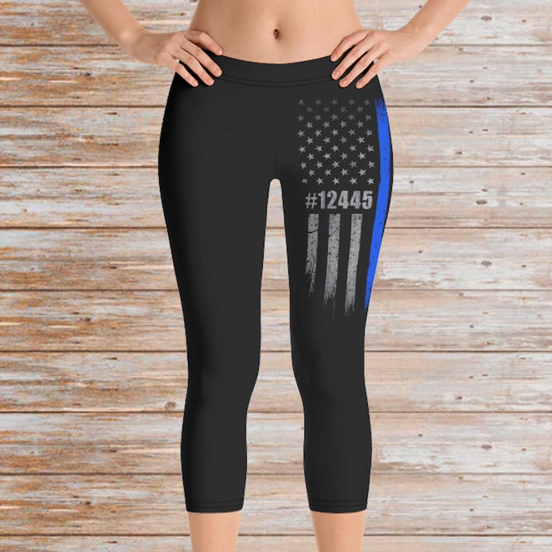 Thin Blue Line Leggings: Personalized Police Wife Gift bild 1