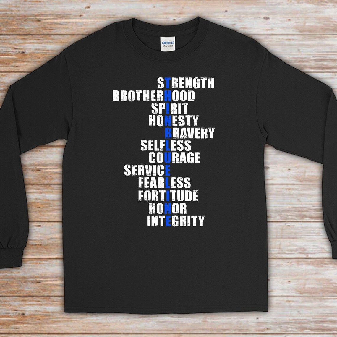 Police Officer Gift Thin Blue Line Meaning Shirt Long Etsy