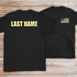 Custom 911 Dispatcher Shirt: Thin Gold Line Flag, Telecommunications