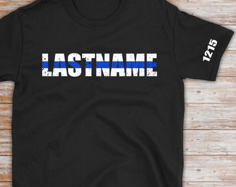 Custom Thin Blue Line Shirt: Personalized Police Officer Gift