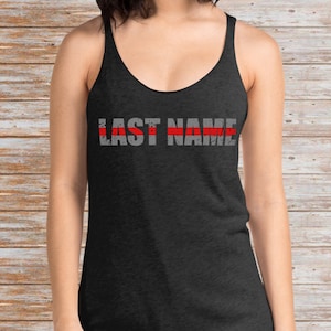 Custom Firefighter Tank Top - Personalized Firefighter Gift - Firefighter Wife Gift - Thin Red Line Tank Top