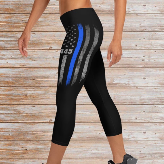 Custom Thin Blue Line Leggings Police Wife Leggings High-waisted