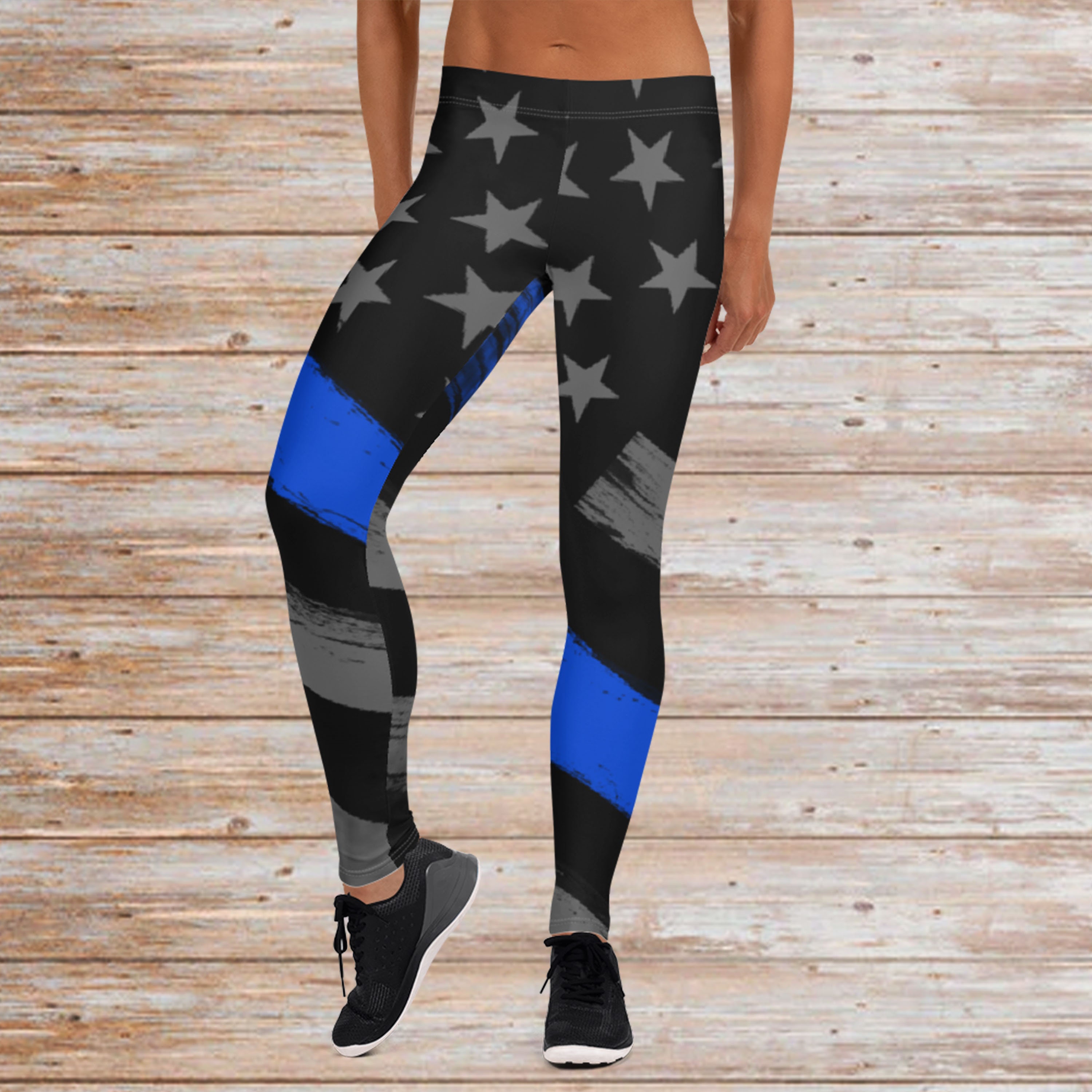 911 Dispatcher Leggings Thin Gold Line Flag Leggings Dispatcher