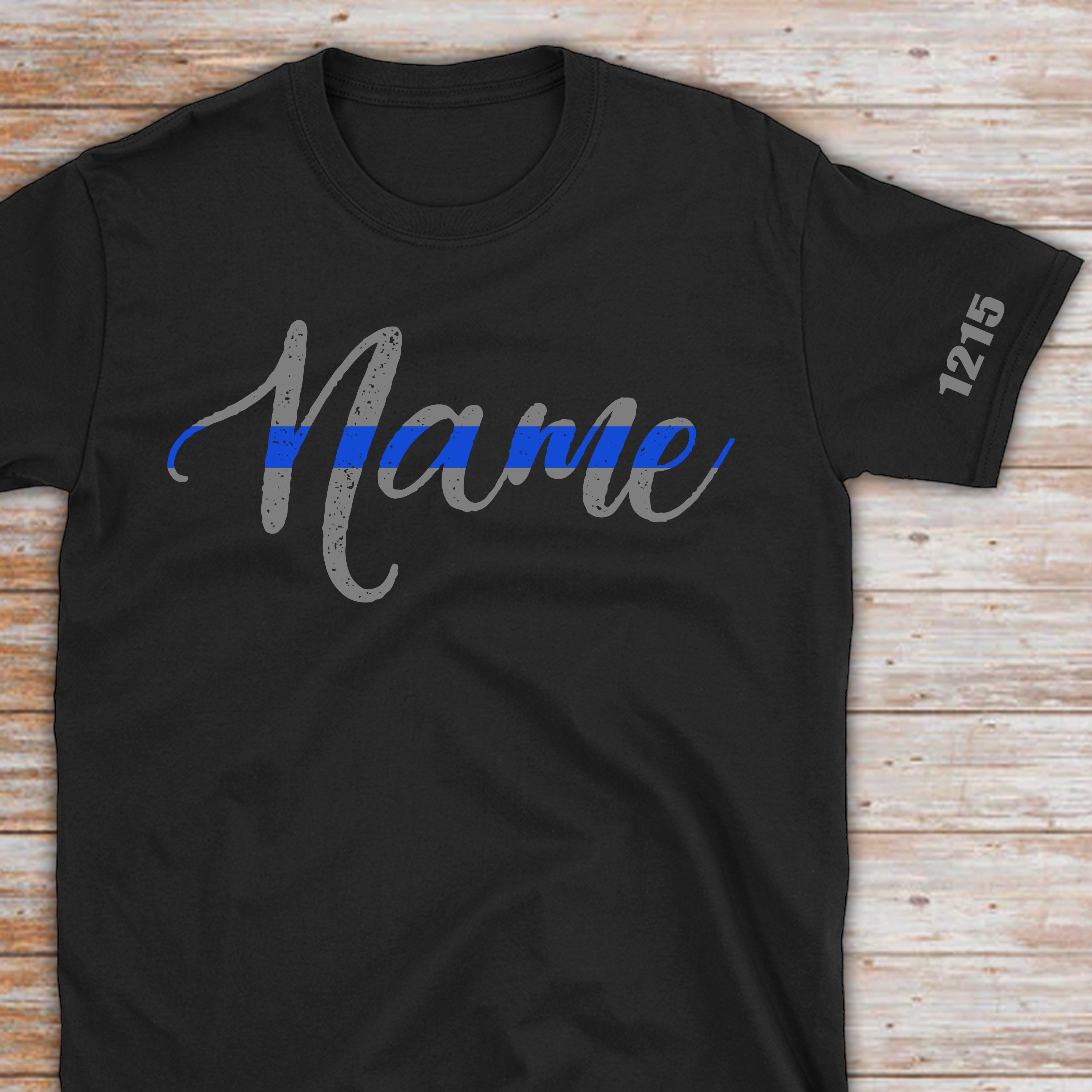 Custom Thin Blue Line Shirt Last Name and Badge Number Etsy