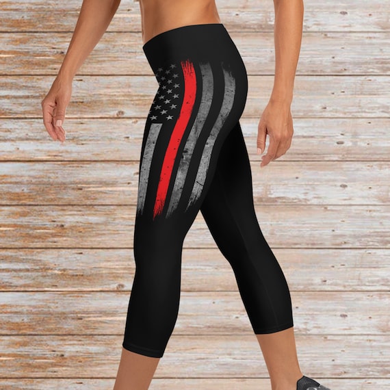 Thin Red Line Flag Leggings Thin Red Line Capri Leggings