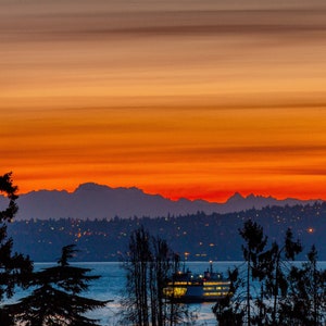 5-Karten-Set Washington State Ferry "Orange Stripes in an April Sky"