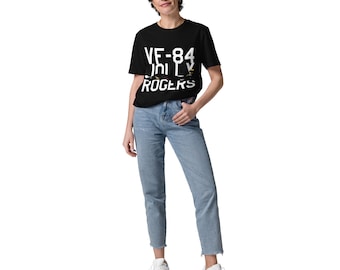US Navy Jolly Rogers F-14A Aircraft Unisex Organic Cotton T-shirt