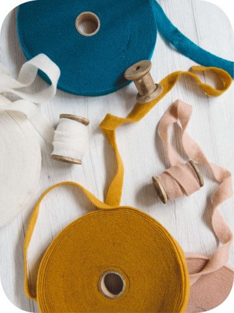 Extra fine merino wool prefelt ribbon DyeingHouseGallery DHG Color Evening