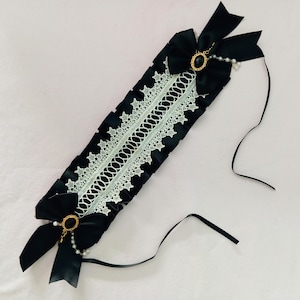 Shipping included * gothic lolita egl Rorita headress headbow in black and white with clips
