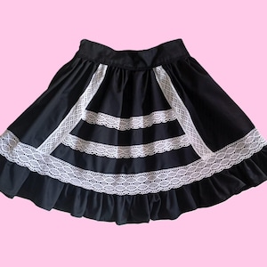 Gothic and lolita skirt classic old school style skirt in black and white or custom colours - lolita dress jsk katiuska headress handmade