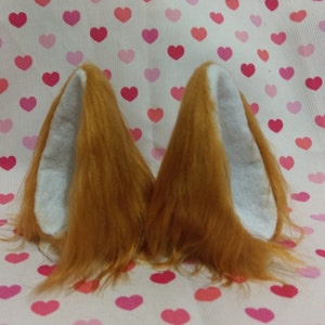 Brown orange cat or fox ears fluffy soft