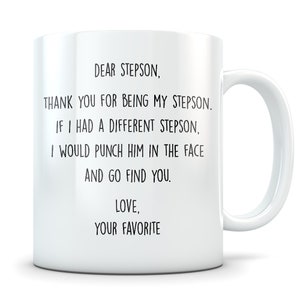 Stepson gifts, stepson mug, funny stepson gift, gifts for stepson, gift from stepdad or stepmom, step son gift, best stepson, stepson bday