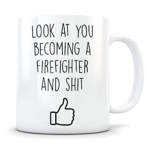 Firefighter graduation gift,  Firefighter gifts for men and women. Firefighter mug, Volunteer Firefighter gift, Fireman gifts, Fireman mug