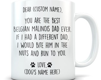 Belgian malinois gifts for men, belgian malinois dad, belgian malinois gifts, belgian malinois mug, belgian malinois dad mug, malinois gift