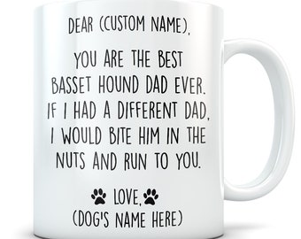Basset Hound Gifts for men, basset hound dad, basset hound gifts, basset hound mug, basset dad, basset hound dog, basset hound dad gifts