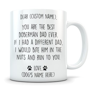 Regalos de Doberman para hombres, regalos de Doberman Pinscher, papá de Doberman Pinscher, taza de Doberman, regalo de papá de Doberman, taza de Doberman Pinscher