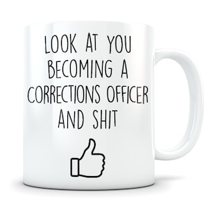 Regalo de graduación de oficial de prisiones, graduados de oficial de prisiones, graduación de oficial de prisiones, graduación de oficial de prisiones, taza de café