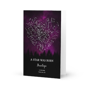 The stars on the night you were born, personalized print, custom print, gift for her, gift for him, birthday gift, star gift image 9