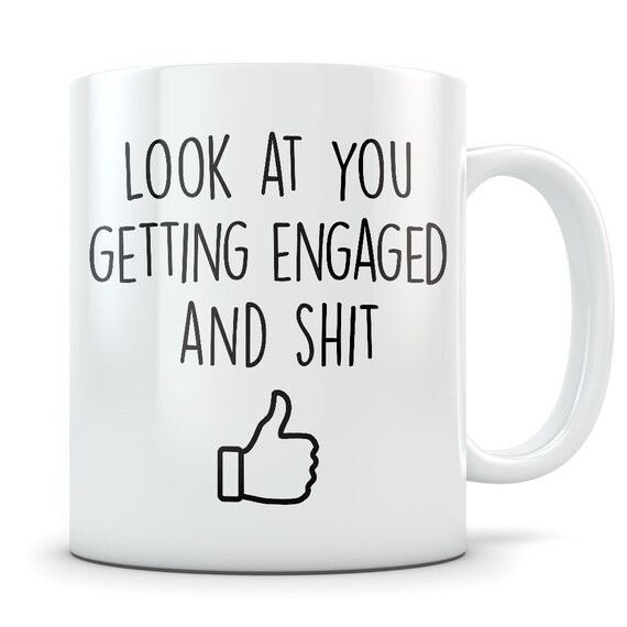 Funny Fiance Mugs and Gifts for Him Great Fiances Get Promoted To Husband 11 oz Coffee Mug