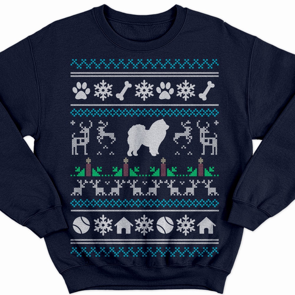 chow chow christmas jumper