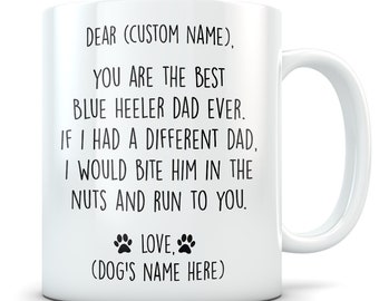 Blue heeler gifts for men, blue heeler dad, blue heeler gifts, blue heeler mug, cattle dog gift, heeler gifts , Australian cattle dog