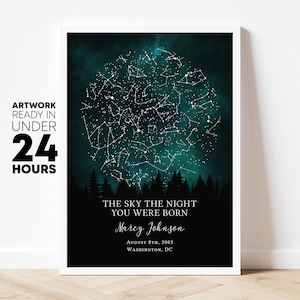 21st Birthday print, personalized 21 years old framed paper or canvas, custom bday card