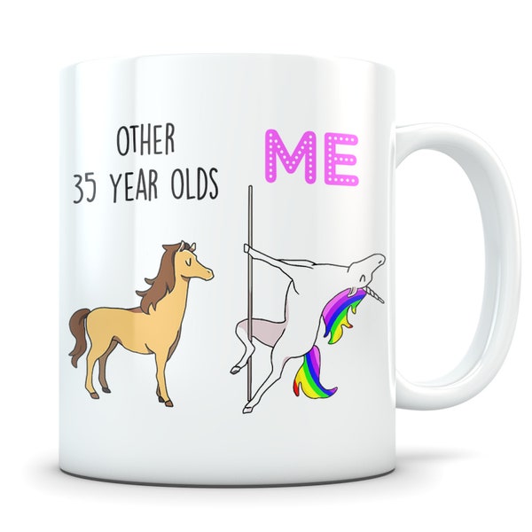 Drôle de cadeau d’anniversaire de 35 ans, tasse de 35 ans, cadeaux d’anniversaire de 35 ans, joyeux 35e anniversaire, fête du 35e anniversaire, gag du 35e anniversaire