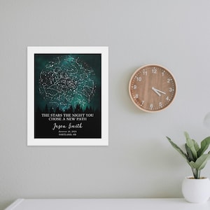 Personalized Sobriety print, custom sober anniversary framed paper or canvas, recovery card image 9