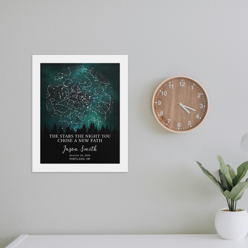 Personalized Sobriety print, custom sober anniversary framed paper or canvas, recovery card image 9